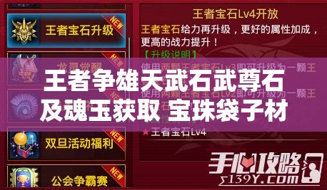 王者争雄天武石武尊石及魂玉获取 宝珠袋子材料将获取攻略详解